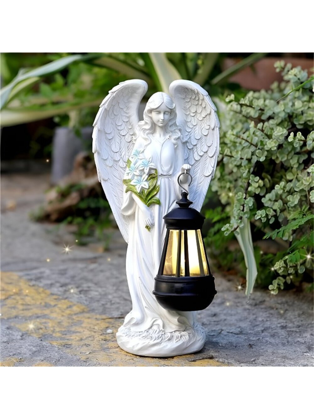 Solar Angel Outdoor Garden Decor Statues – 13.2 inches Solar Outdoor Sculptures